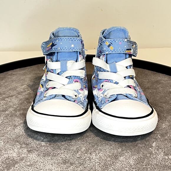 Converse Chuck Taylor All Star Unicorn Canvas Hi-top Girl Size 6 Toddler Blue - Picture 2 of 6